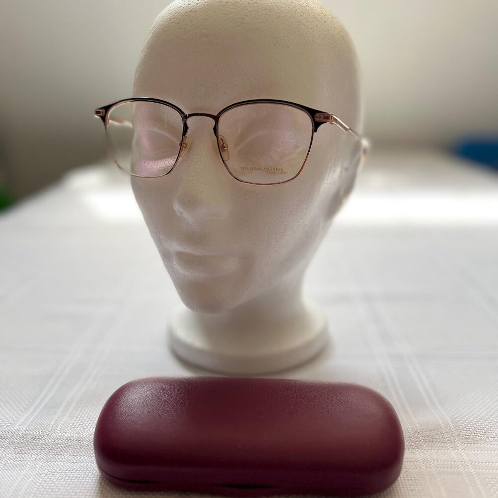 Never worn - William Morris eyeglasses reading glasses frame rose gold and navy